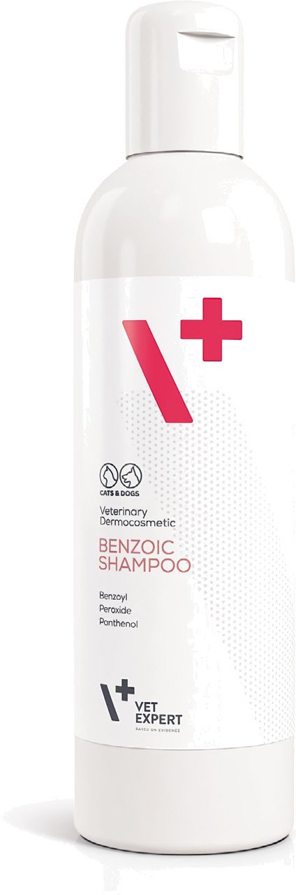 Антибактеріальний протигрибковий шампунь Vet Expert Benzoic Shampoo для котів і собак із жирною шкірою, 250 мл