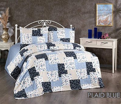 Півтораспальна Постільна білизна Фланель Belizza Plaid Blue 160х220см