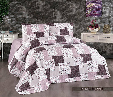 Півтораспальна Постільна білизна Фланель Belizza Plaid Purple 160х220см