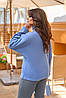 Зручна жіноча кофта на ґудзиках із в'язання ангора розміри норма та батал, фото 4