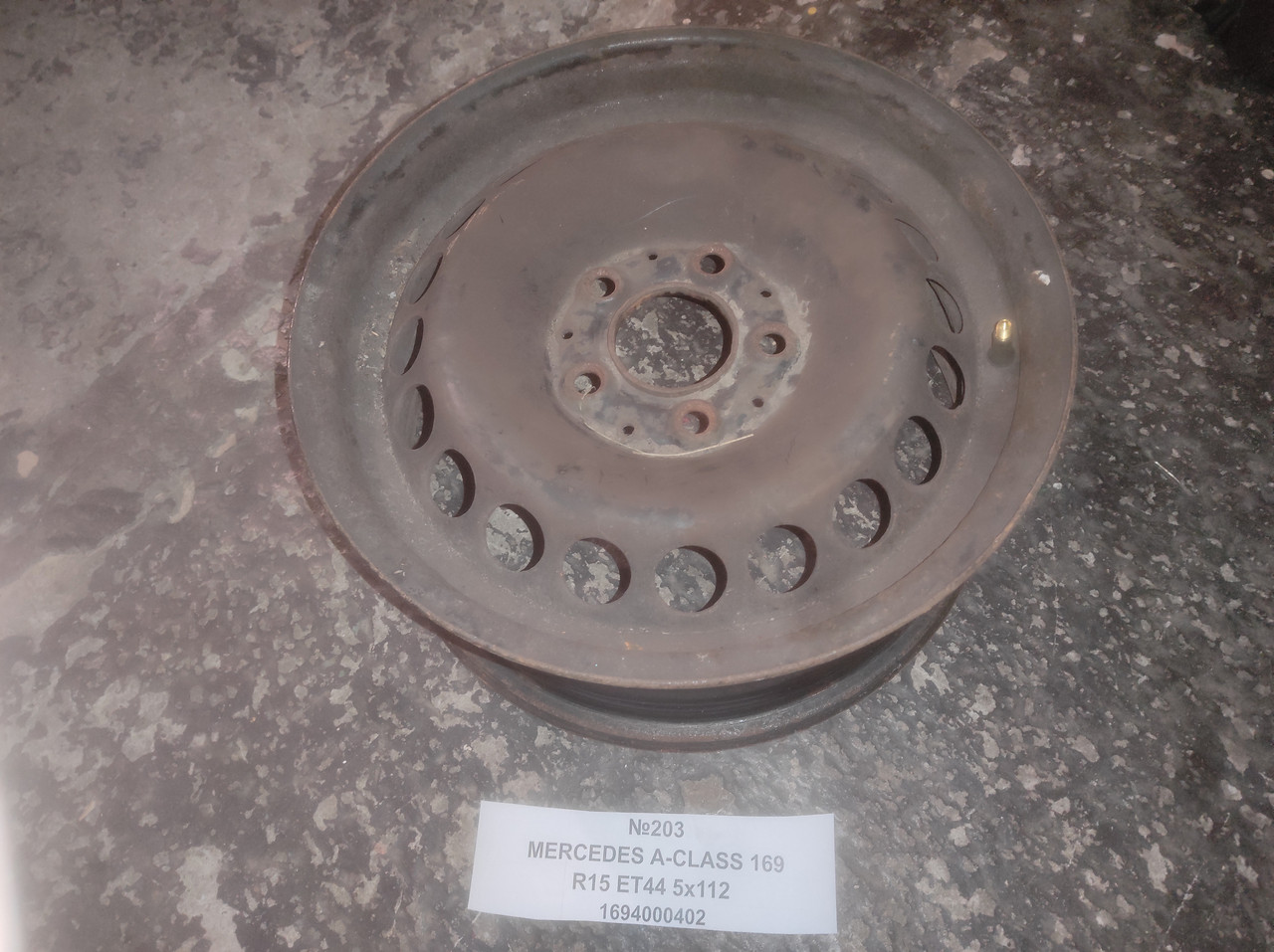 Nº203 Диск R15 ET44 5x112 1694000402 для Mercedes A-Class 169