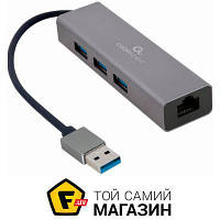 Адаптер Wi-Fi Cablexpert Адаптер USB-A to Gigabit Ethernet, 3 Ports USB 3.1 Gen1 Cablexpert (A-AMU3-LAN-01)