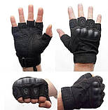 Тактичні рукавички відкриті Military XL Чорний, фото 3