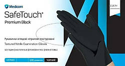 Рукавички нітрилові MEDICOM SafeTouch Premium Black р.S 100 шт Чорні щільні
