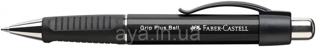 Ручка кулькова Grip Plus Black Metallic, Faber-Castell, 140733, фото 1