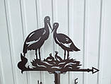 Флюгер Лелеки з двома пташенятами, флюгер на дах з металу 2 мм., фото 3