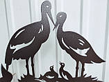 Флюгер Лелеки з двома пташенятами, флюгер на дах з металу 2 мм., фото 4