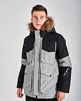 Чоловіча зимова куртка, сірого кольору.