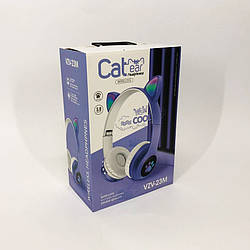 Навушники з вухами кота Cat VZV 23M / Бездротові навушники з вушками котика / Дитячі CQ-634 навушники котик