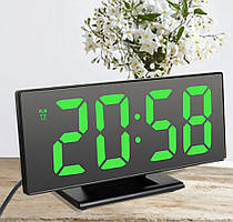 Електронний LED-годинник DS-3618L дзеркальний з будильником і термометром (червоний,зелений,білий)