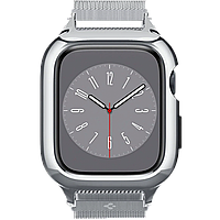 Ремешок и чехол для Apple Watch Spigen Metal Fit Pro for Watch 45/44mm, Silver (ACS04584)