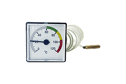 Термометр для котла SD Plus Thermo Alliance SD176, 45х45 мм, 0-120°C, з капіляром L=900 мм