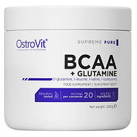 Аминокислоты (БЦАА) OstroVit BCAA + Glutamine (200 грамм.)(БЕЗ ВКУСА)