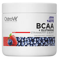 Аминокислоты (БЦАА) OstroVit BCAA + Glutamine (200 грамм.)(ЗЕМЛЯНИКА С ЧЕРНИКОЙ)