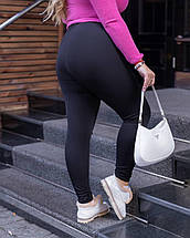 Жіночі обтислі лосини з дайвінгу на байці батальні розміри, фото 4