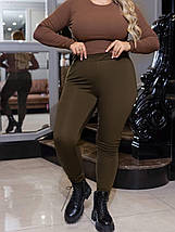 Жіночі обтислі лосини з дайвінгу на байці батальні розміри, фото 5