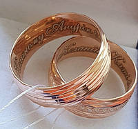 Пара Позолоченные обручальные кольца любой размер - серебряные обручальные кольца с позолотой