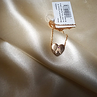 Женское позолоченное серебряное колье Буква А - подвеска сердечко на цепочке с буквой А