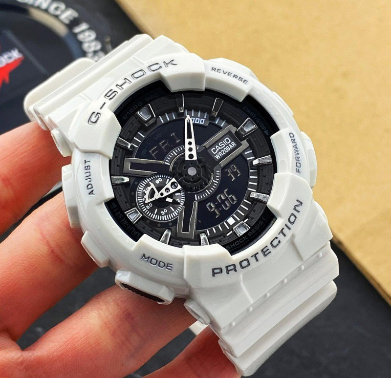 Годинник Casio G-Shock GA - 100 білі з чорним