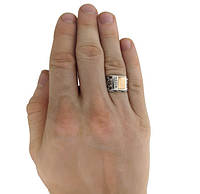 Мужской серебряный перстень с золотой пластиной "Паріс"