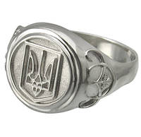 Серебряный мужской перстень Герб Украины