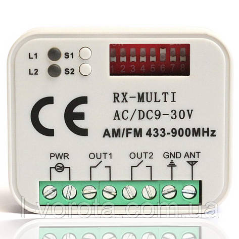 Приймач RX-MULTI універсальний 2-канальний на частоті 433 МГц або 868 МГц., фото 1