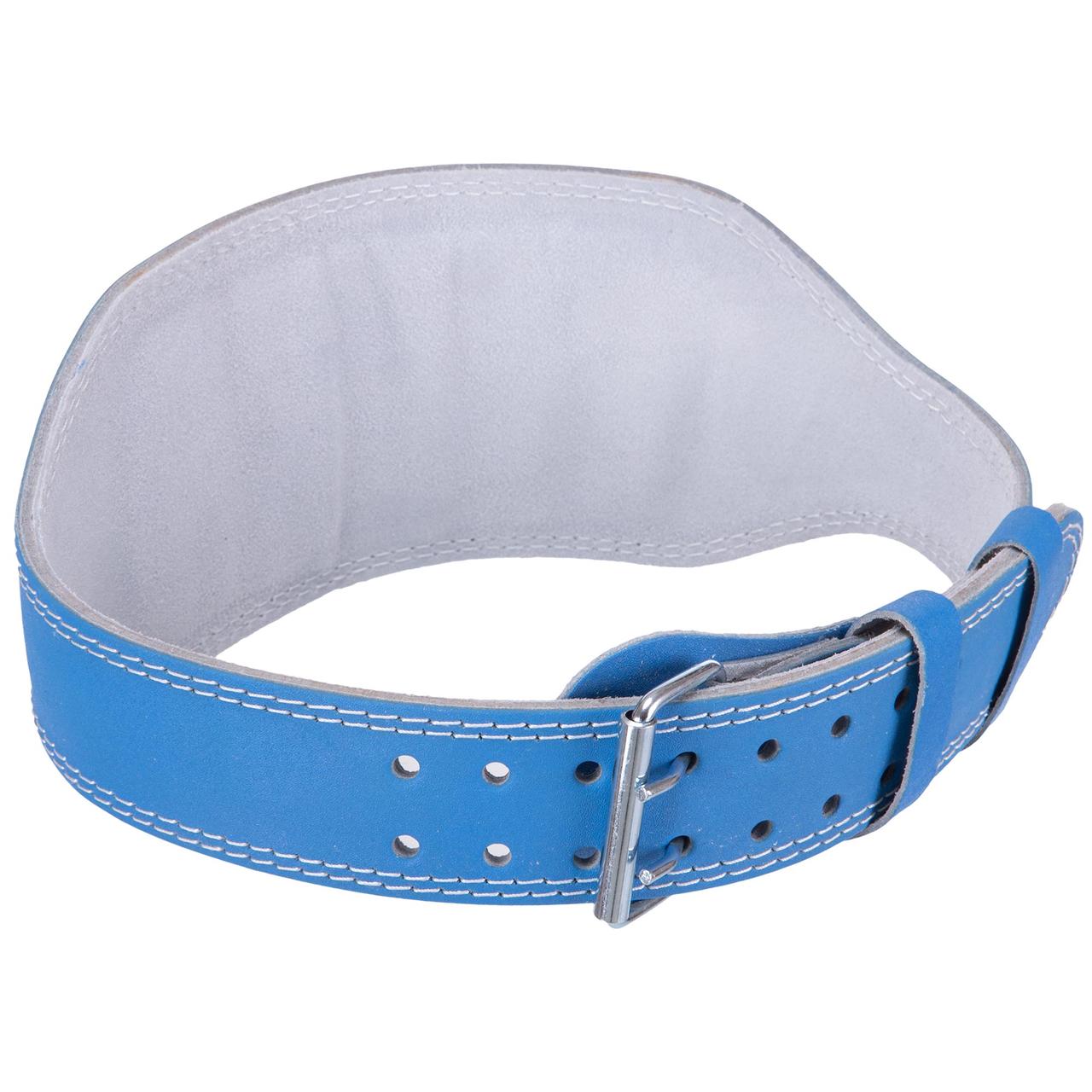 Пояс атлетичний широкий шкіряний Zelart SB-165103 ширина 15 см (розміри XS-XXL) синій