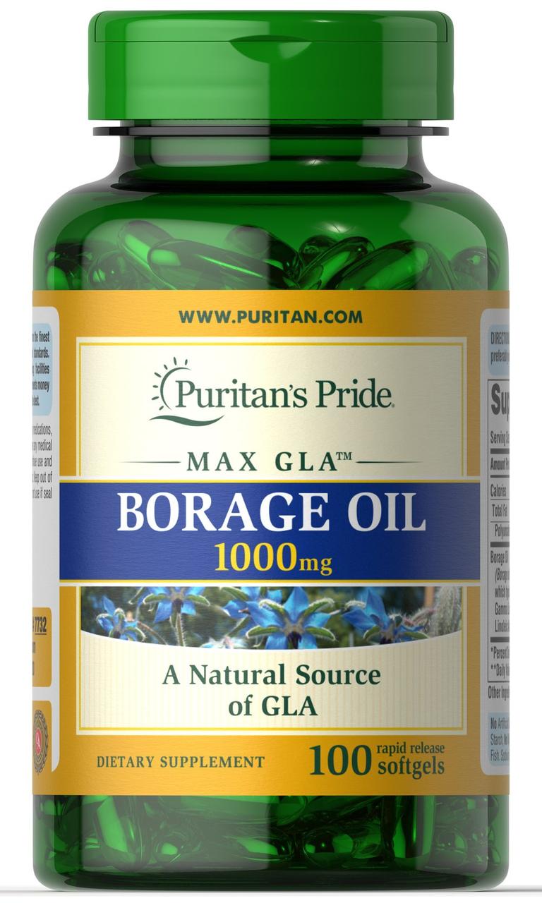 Масло огірочника, Borage Oil, Puritan's Pride, 100 гелевих капсул