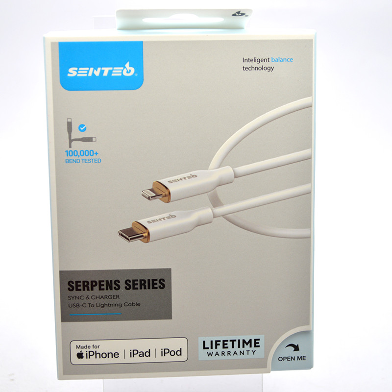 Кабель SENTEO SL-02 PD Type-c to Lightning MFI and CE Certificate White, фото 1