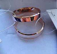 Пара Позолоченные обручальные кольца ширина 4мм любой размер - серебряные позолоченные обручальные кольца