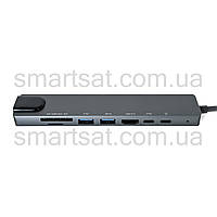 Док-станцiя USB Type-C HUB 8в1 для Mac, Android, Windows, Linux.