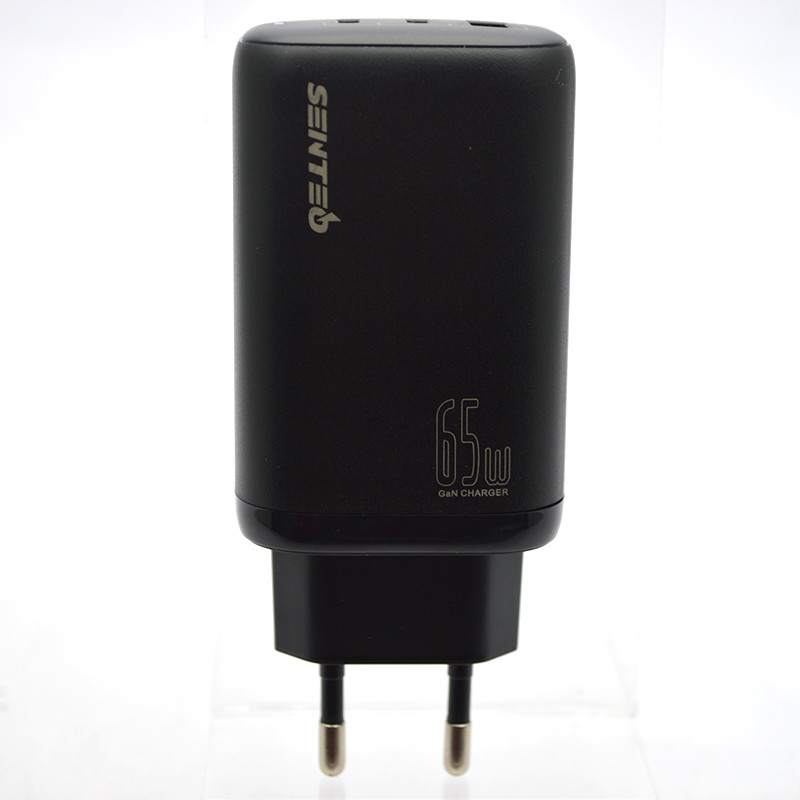 Сетевое зарядное устройство (адаптер) SENTEO Z-21 PD65W GaN+QC3.0  Certificate CE Black, фото 1