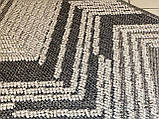 Безворсовий килим сучасний рогожка CALIDO 08328B L.Grey/D.Grey, 2х3 м, фото 8