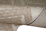 Безворсовий килим сучасний рогожка CALIDO 08328B L.Beige/D.Beige 2х3 м, фото 3