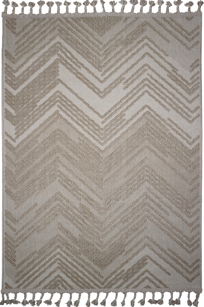 Безворсовий килим сучасний рогожка CALIDO 08328B L.Beige/D.Beige 2х3 м