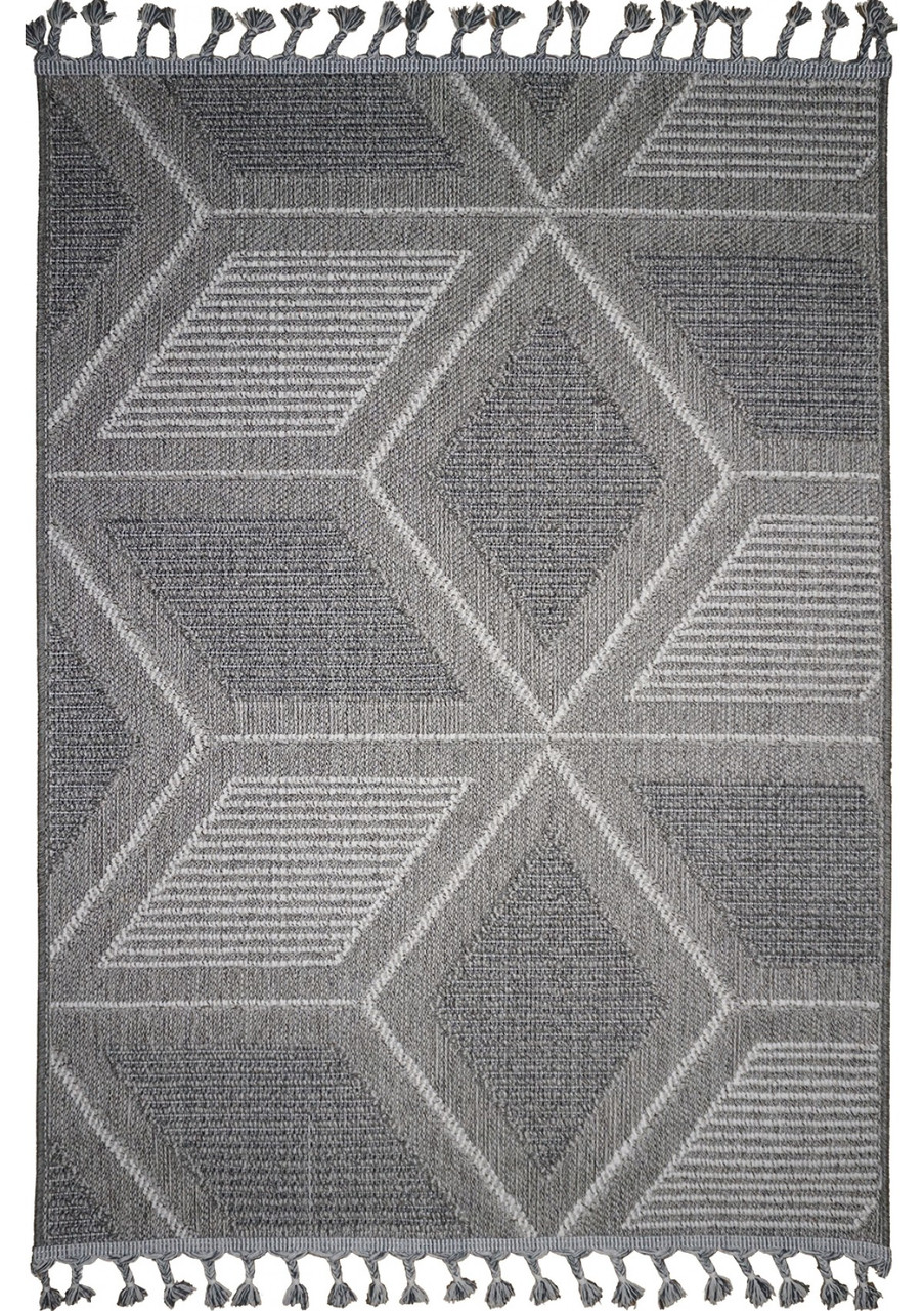 Безворсовий килим класичний рогожка CALIDO 08325B D.Grey/L.Grey, 2х3 м