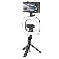 Кольцевая лампа Hoco LV03 Plus Showfull fill light live broadcast holder Black