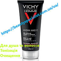 Тонизирующий гель для душа и волос для мужчин Vichy Homme Hydra Mag C Gel Douche