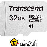 Карта памяти Transcend microSDHC 32GB Class 10 UHS-I U1 300S + SD адаптер (TS32GUSD300S-A)