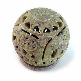 Свічник, аромакурителька з мильного каменю (7.5х 7.8х 6.5 см)