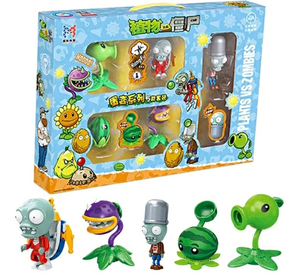 Набір Іграшок Трансформер Рослини проти Зомбі 5 шт Ігровий Набір Plants vs Zombies (00693)