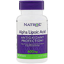 Альфа-ліпоєва кислота, Alpha Lipoic Acid, Natrol, 600 мг, 30 капсул
