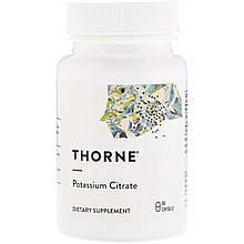 Калій цитрат, Potassium Citrate, Thorne, 90 капсул (99 мг на капсулу)