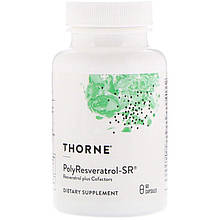 Ресвератрол, птеростільбен, куркумін, PolyResveratrol-SR, Thorne, 60 капсул