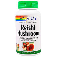 Грибы рейши Reishi Mushroom Solaray 600 мг 100 капсул (20032)