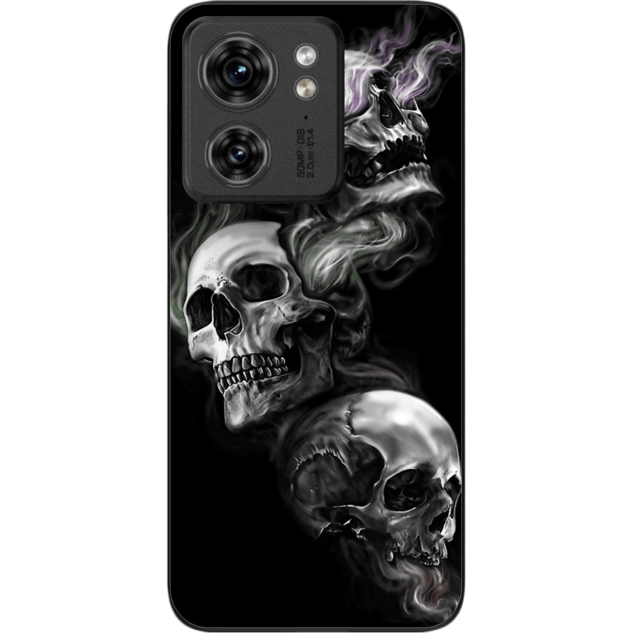 Бампер силіконовий чохол Epik для Motorola Edge 40 з картинкою Три черепи, фото 1