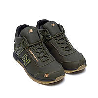 Чоловічі зимові шкіряні кросівки New Balance олива / Мужские зимние кожаные кроссовки New Balance олива