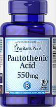 Пантотенова кислота, Pantothenic Acid, Puritan's Pride, 550 мг, 100 капсул