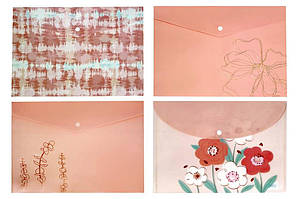 Папка-конверт на кнопці А4 ООПТ з фольгою, мікс