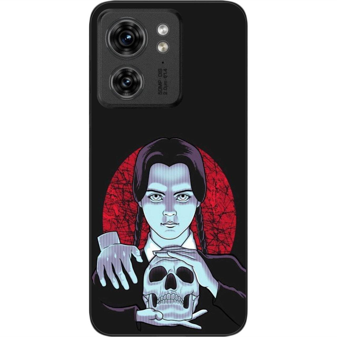 Силіконовий чохол Epik для Motorola Edge 40 з картинкою Венсдей з черепом, фото 1